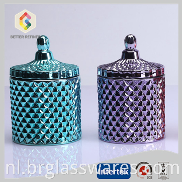 New design beautiful crystal candle jars with lids